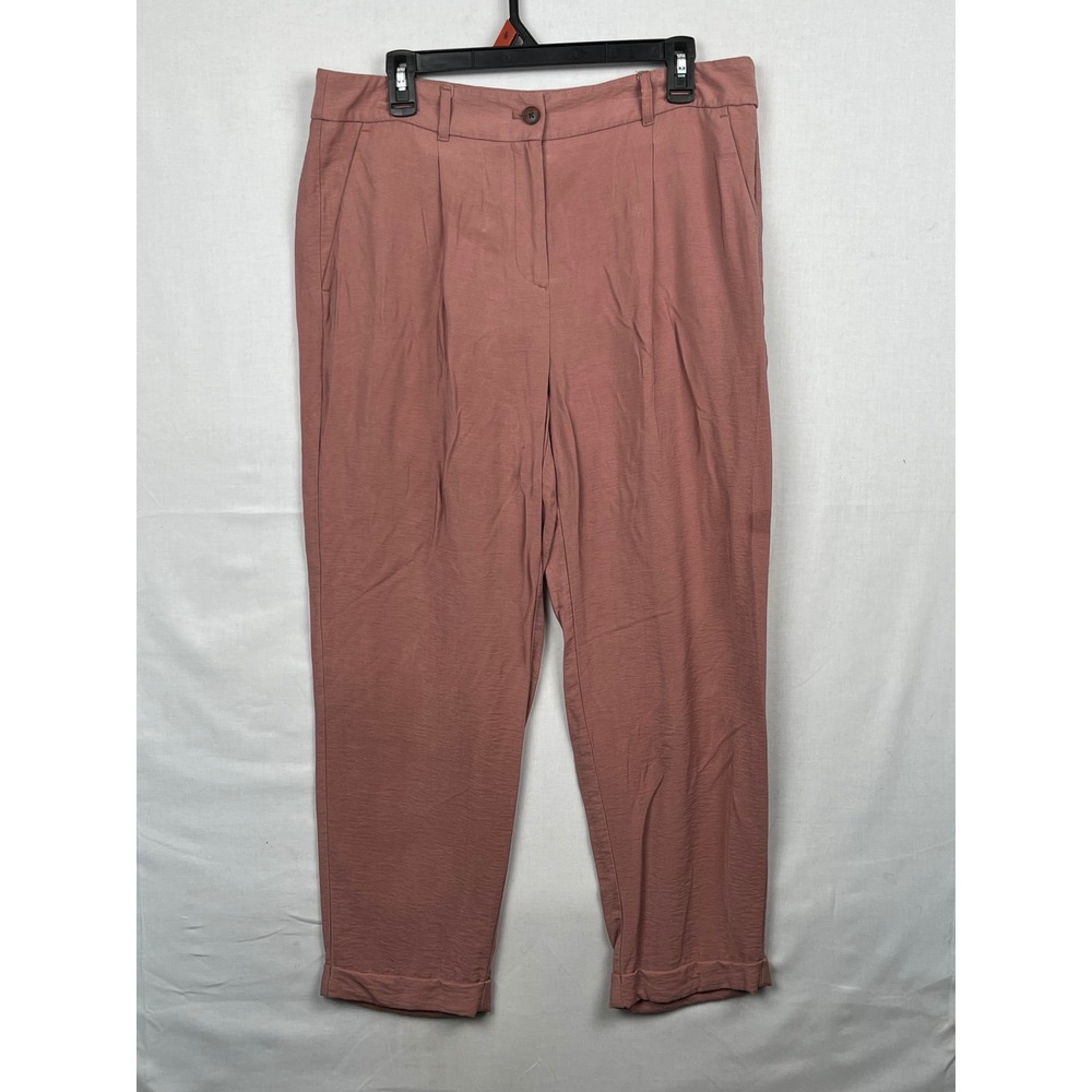 Loft Outlet Skinny Ankle Pants Womens 10 Pleated Cuffed Mauve Pink Trouser